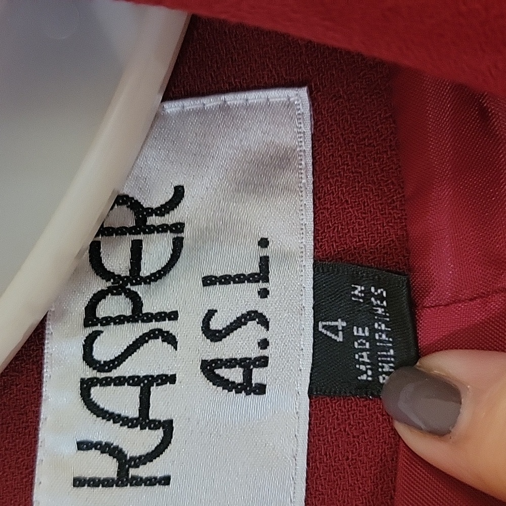 Kasper red and black pantsuit 4 - Picture 4 of 11